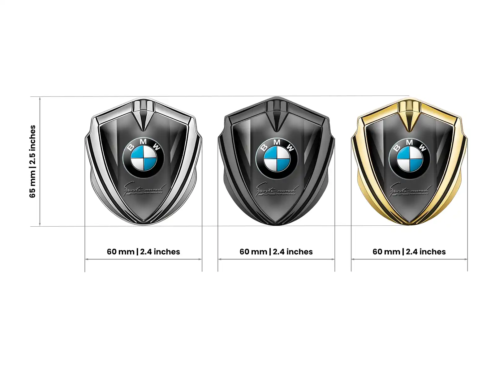BMW Metallico Cupolato Emblema Stile Pro Base Inox